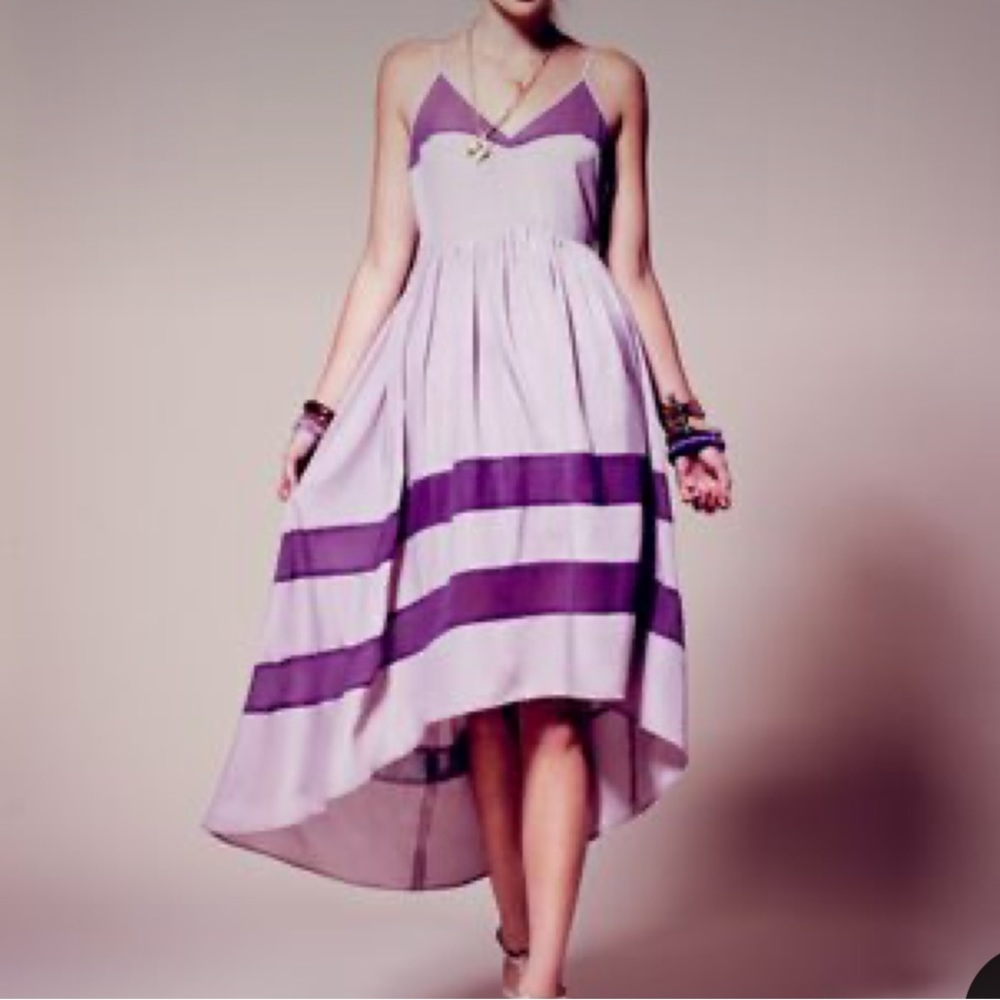 High/low purple dress